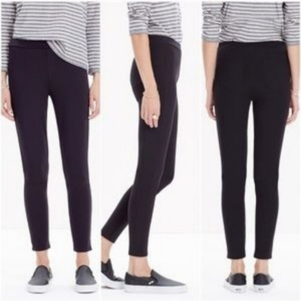 Madewell Black Pieced Ponte Knit Leggings Womens Size 4